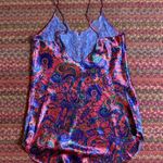 80s VINTAGE VICTORIAS SECRET FUNKY PSYCHEDELIC PAISLEY SLIP DRESS Purple Photo 3