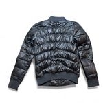 Athleta  Black Dobby Goose Down Puffer Bomber Jacket Full Zip Womens Small WARM Photo 1