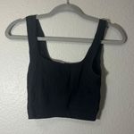 ZARA Square Neck Crop Top In Black Photo 1