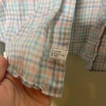 Frank & Eileen  Barry blue pink plaid Italian woven linen shirt sz L Photo 2