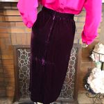 VINTAGE DARK WINE PINK VELOUR HANDMADE MIDI SKIRT (M) Size M Photo 5