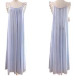Vintage Lucie Ann Beverly Hills Baby Blue Nylon Lace Trim Nightgown Large Retro Size undefined Photo 1