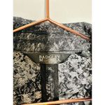 BADGLEY MISCHKA Grey Black Printed Floral 100% Cotton Fitted Charlie Blazer XL Photo 5