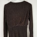 Mango MNG Metallic Gold Black Long Sleeve Mini Dress Size XS EUC W2572 Photo 11