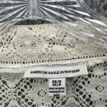 American Eagle  Crochet Fringe Kimono Ivory Boho Festival Cover Up Women's XS Photo 2