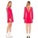 Free People  Mischa hot pink velvet long sleeve mini dress Photo 1