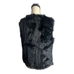 525 America  Luxe 100% Rabbit Fur Mob Wife Black Vest Size S Photo 1