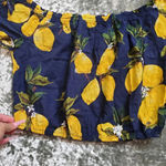 Blush  Lemon Print Off The Should Crop Top Photo 1