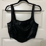Sincerely Jules Black Faux Leather Crop Top Corset Size L Size L Photo 3