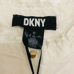 DKNY Ruffle Trim Sleeveless Blouse Top Linen White Size Petite PL NWT Photo 2