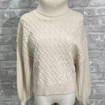 T Tahari  Cream Cable Knit Turtleneck Sweater Photo 0