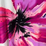 Susan Graver ‎ Slinky Stretch Knit Floral Rhinestone Embellished Short Sleeve Top Photo 4