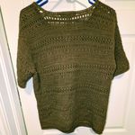 Vintage Claudia G Crochet Knit Button Down Cardigan Top Green Ramie Cotton Large Photo 6