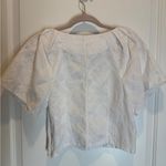 Madewell  Darted V-Neck Crop Top in Floral Retail $92 White Size 6 Photo 6