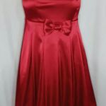 Ruby Rox red satin strapless dress size small Photo 1