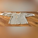 I.MADELINE Gray Sweatshirt with Floral Embroidery Size S Photo 3