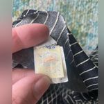 Vintage 60/70s black striped floral tie neck midi dress, size 14 Photo 10