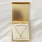Anne Klein Y2K Dainty Gold Rhinestone ‘L’ 16” Necklace NWT Photo 0