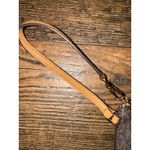 Michael Kors  Wristlet Card Case Coin Purse Brown MK Logo Zip Small Wallet‎ Photo 2