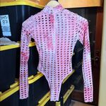 Jade Pink Tie Dye Mesh Cutout Bodysuit & Legging Set XS / Small Photo 10