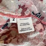 Ulla Johnson Adela Silk Floral Ruffle Blouse Pink Red Metallic Sheer Top Sz 2 Photo 6