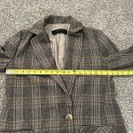 ZARA  Glen tan & brown plaid oversized blazer jacket size M Photo 12
