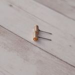 Vintage Stud Earrings Gold Tone Tube Photo 5