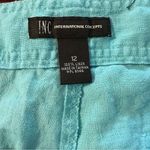 INC  women's size 12 teal linen shorts Photo 2
