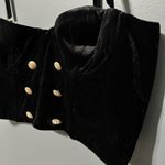 AMBER X MESHKI size XL black posh velvet strappy bustier top Photo 5