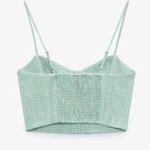 ZARA Gingham Corset Bustier Top M Plaid Hook Spring Summer Blogger Fav Mint Trip Photo 11