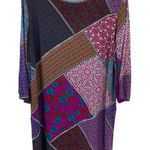 David Jones Classic Collection Dress Womens 16 Purple Patchwork Viscose Photo 0