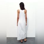 ZARA New  White Cotton Bow Gabardine Midi Dress Size Small NWT Photo 1