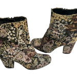 Urban Outfitters Emma Floral Jacquard Tapestry Ankle Boots Size 10 Block Heels Photo 0