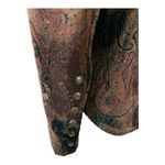 Dana Buchman Womens  Brown burgundy Green Floral Brocade Print Blazer Jacket 16 Photo 6