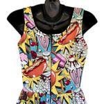 Fun Comic Book Pop Sleeveless Fit & Flare Retro Above Knee Dress Women’s S White Photo 7
