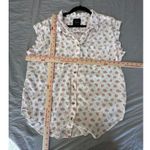 Jachs  Girlfriend Womens White Blouse XLarge sleeveless floral rayon button up Photo 6