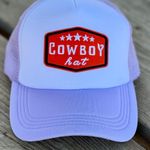“cowboy Hat” Trucker Hat. Embroidered Patch On Front. Lavender And White. Mesh Adjustable Snap Back Purple Photo 0
