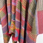 Handmade Millma Bolivia 100% Alpaca Wool Poncho Sweater Medium – Multicolor Geometric Photo 4