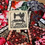 Jaase  Colorful Floral Zipfront Cropped Jacket Ruched Sleeves Women's Size XS Photo 2