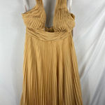 JJ's House NWT  Deep V Pleated Gold Bridesmaid Dress Size 14 Photo 0