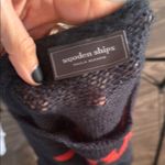 Wooden Ships  Charcoal blue Knit sweater with orange colored letters reading Love Photo 3
