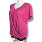Tangerine Womens T Shirt Top Twist Wrap Front Short Sleeve Pullover Pink XXL Photo 5