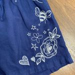 Johnny Was LA Sovanna Floral Embroidered Linen Shorts Navy Blue XS Photo 5