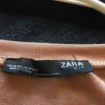 ZARA scoop neck elastane/polyester blend chocolate brown shirt, woman’s size M Photo 2