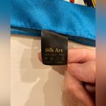 Bursa Silk Valley Turkey Floral Print Silk Scarf 64" x 22” Blue, Red, Gold Yellow Photo 4