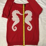 Rue 21 Red/White Seahorse Sweater Long Sleeve S Casual Mermaid Cherry Girl Boho Photo 7