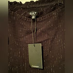 NWT OAT NY smocked black & gold off shoulder maxi dress ruffle skirt S Photo 2