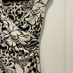 Ruby Y2K  Black & Cream Floral Abstract Cap Sleeve Sheath Dress Photo 3