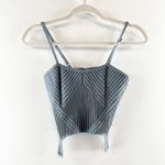 Alo Yoga Alo Denim Knit Garter Tank Steel Gray / Anthracite Small Photo 2