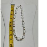 None Vintage Beaded Statement Chunky Necklace Gold White Clasp Closure Photo 4